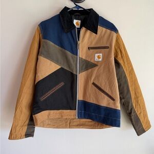 Carhartt Men's Colorblock Canvas Bomber Jacket - Tan/Blue/Black/Olive
